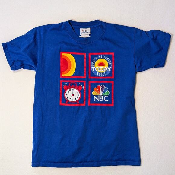 NBC experience Men's Unisex Medium Blue Short Sleeve Shirt - Picture 1 of 5